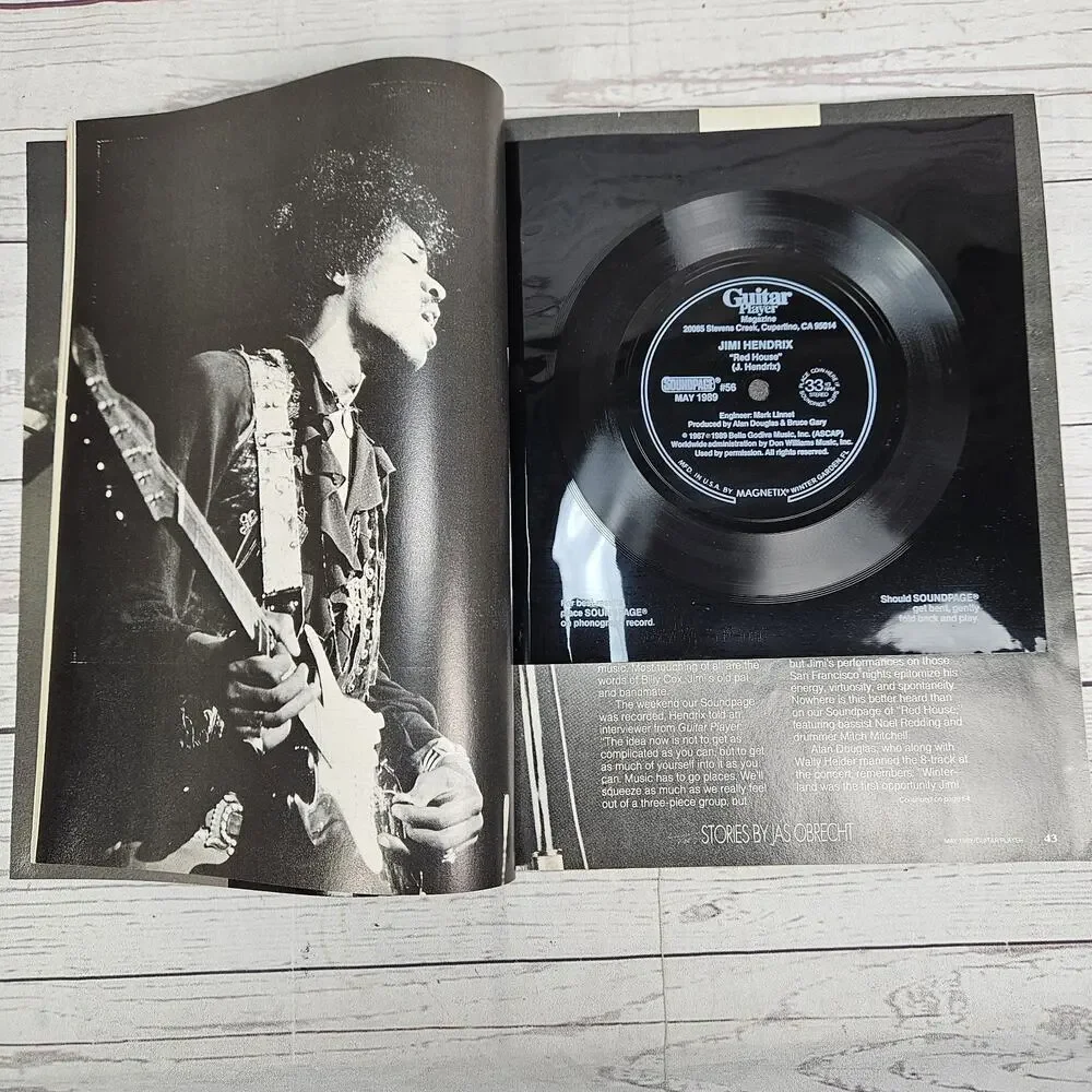 2 Vintage Guitar Player Magazines May 1989 Jimi Hendrix Soundpage & Feb 1994